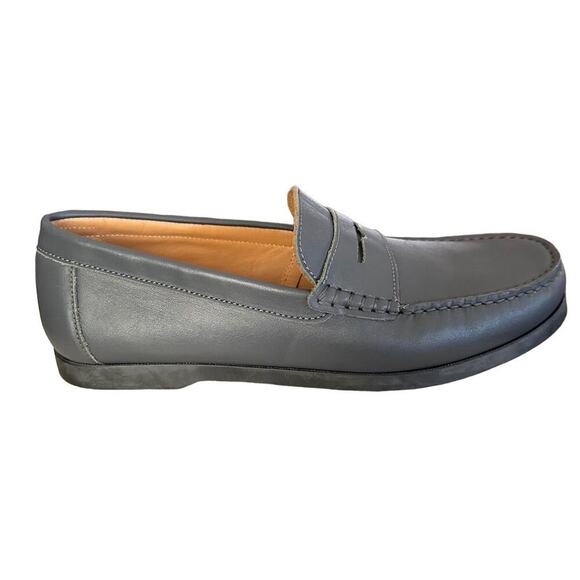 Hugs and Co  Men\'s Gray Leather Loafers Size 12 Casual‎ Shoes penny loafers main image 6